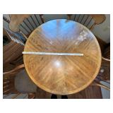 Wood Dining Table with 4 Rolling Chairs