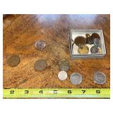 Collection of Assorted Foreign Coins in Box