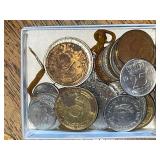Collection of Assorted Foreign Coins in Box