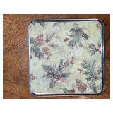 Assorted Vintage and Foreign Coins in Metal Holiday Tin