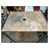 Metal Utility Cart with Two Shelves and Casters