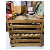 Vintage Owosso MFG Wooden Egg Crate with Egg Trays