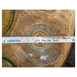 Vintage Depression Glass and Art Glass Dish Collection - Pink, Green, Amber, and Black