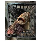 Mixed Lot of Basketballs, Football, Baseball Gloves, and Baseballs