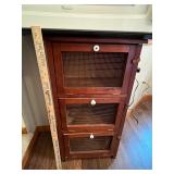 Three-Compartment Wooden Pie Safe Cabinet with Mesh Doors