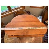 Wood Side Table with Shelf and Unique Shaped Top