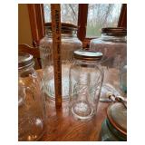 Large Collection of Vintage Mason Jars and Decorative Glass Bottles