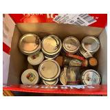 Large Collection of Vintage Mason Jars and Decorative Glass Bottles