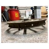 Antique Wooden Wagon Wheel with Metal Rim - 18 Inch Diameter