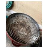 Weber Red Charcoal Kettle Grill with Lid and Wheeled Stand