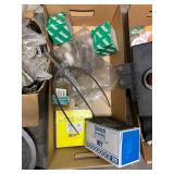 Automotive and Garage Tool Lot with Hydraulic Jack, Hardware, and Accessories