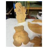 Collection of Vintage Wooden Animal and Holiday Cutouts