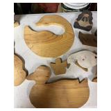 Collection of Vintage Wooden Animal and Holiday Cutouts