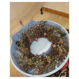 Fall Decor Set with 2 Wreaths and Pumpkin-Themed Rug