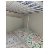 White Metal Twin over Full Bunk Bed with Mattresses 77x58x60 Inches