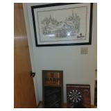 Halex Nova 1.0 Electronic Dartboard with Soft Tip Darts and Bar Decor Bundle