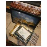 Assorted Framed Artwork and Picture Frames Collection