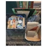 Stained Glass Art and Tool Lot with Glass Sheets, Lead Came, and Supplies