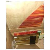 Stained Glass Art and Tool Lot with Glass Sheets, Lead Came, and Supplies