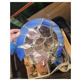 Stained Glass Art and Tool Lot with Glass Sheets, Lead Came, and Supplies