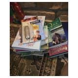 Collection of Books and Harmonica Including Field Guide, Gardening, and Travel