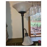 71-Inch Two-Light Floor Lamp with Frosted Glass Shades