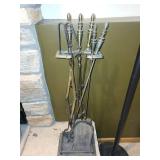 Brass Fireplace Tool Set with Stand