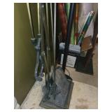 Brass Fireplace Tool Set with Stand