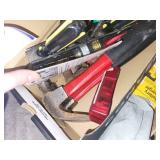 Mixed Toolbox Lot with Hand Tools, Electrical Cords, and Accessories