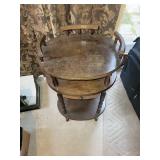 Vintage Three-Tier Wooden Side Table with Drawer