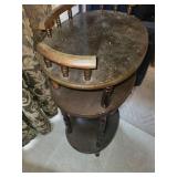 Vintage Three-Tier Wooden Side Table with Drawer