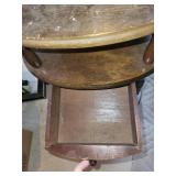 Vintage Three-Tier Wooden Side Table with Drawer