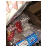 Party Supply Lot with Water Jug, Plastic Plates, Trays, Cups, and Bags