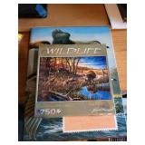 Wildlife 750 Piece Jigsaw Puzzle and Duck Stamps and Prints Book Set
