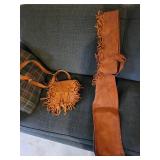 Kolpin Suede Fringe Rifle Scabbard and Fringe Shoulder Bag Set