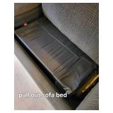 Pull-Out Sofa Bed with Plaid Accent Pillows