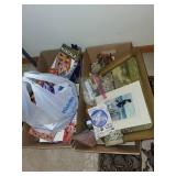 Assorted Household Items including Board Game, Art Prints, and Collectibles