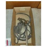 Antique Cast Iron Barn Pulley with Hook, Chain, and Handle