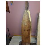Vintage Keller Wooden Ironing Board and Sunbeam Iron Set