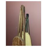 Vintage Keller Wooden Ironing Board and Sunbeam Iron Set