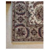 Handmade Indian Wool Area Rug with Floral Pattern, 8x5ft