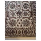 Handmade Indian Wool Area Rug with Floral Pattern, 8x5ft