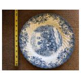 Collection of Vintage China Dishes Including Blue Transferware and Floral Bowls