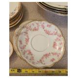 Collection of Vintage China Dishes Including Blue Transferware and Floral Bowls