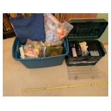 Large Assortment of Felting and Craft Supplies with Storage Bins