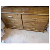 6-Drawer Wooden Dresser with Brass Handles