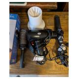 Personal Care and Wellness Lot: Wrist Brace, Neck Heating Pad, Hair Dryer, and Accessories