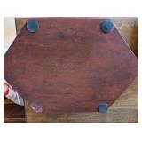 Hand-Painted Hexagonal Wooden Jewelry or Trinket Box