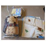 Collection of Baby Blankets and Plush Bears including GUND Wooly Bear