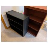 Set of 2 Wood Bookcases Black and Brown Finish